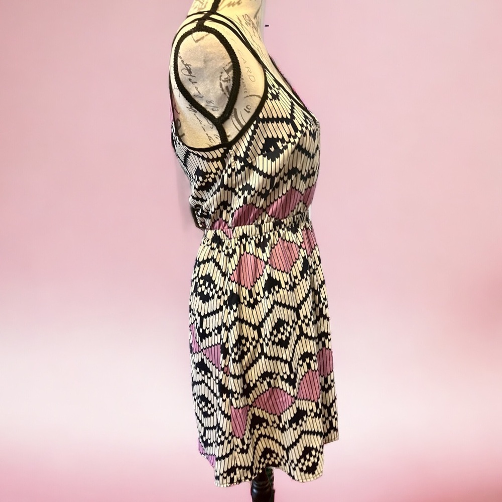 Lush Nordstrom Geometric print mini dress pink, white, navy Small EUC - Picture 3 of 14